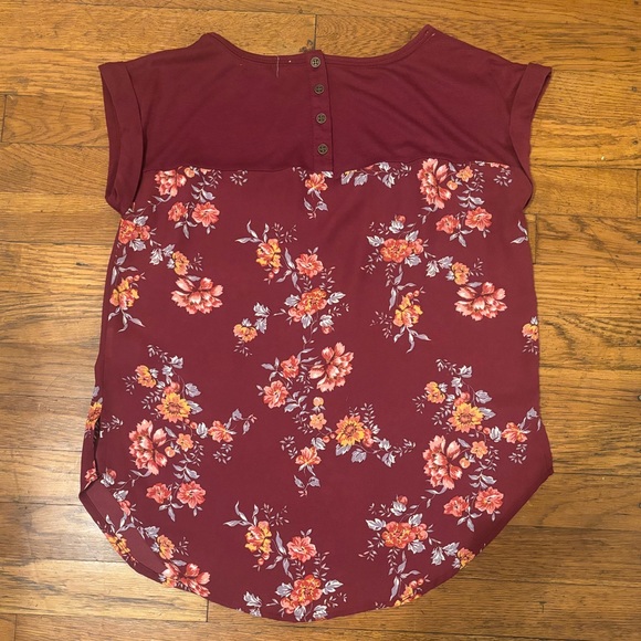 Floral Burgundy T-Shirt - Picture 3 of 4
